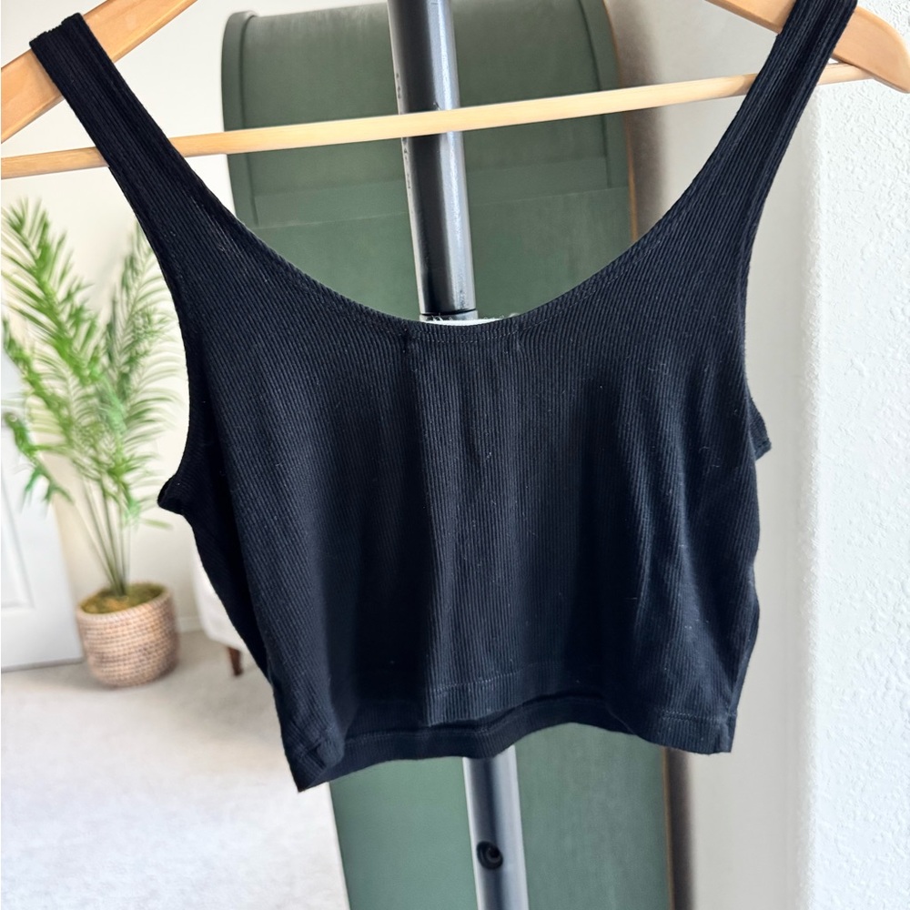 Joah Brown Ribbed Crop Top - Picture 3 of 4